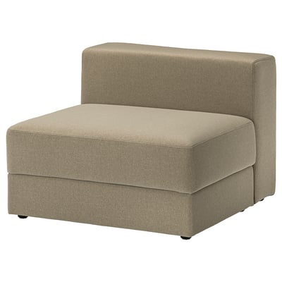 JÄTTEBO Cover 1,5-seat module with storage, Johanneshov brown-beige