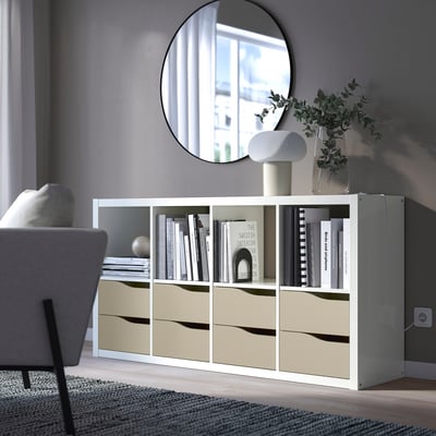 KALLAX Insert with 2 drawers, wave shaped/beige, 33x33 cm