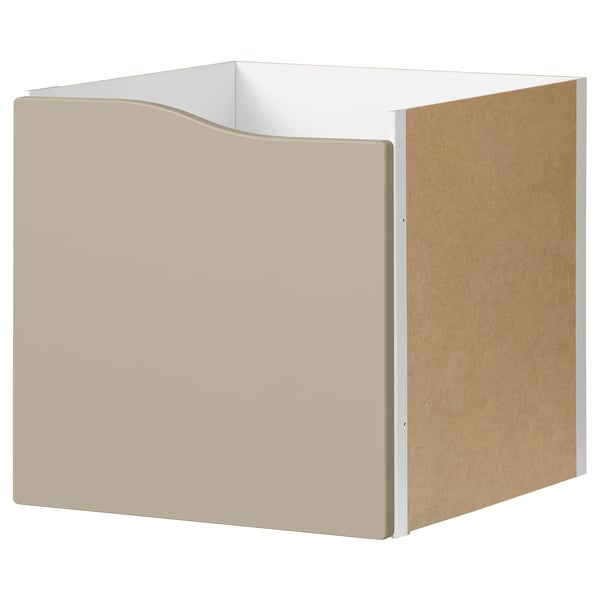KALLAX Insert with door, wave shaped/beige, 33x33 cm