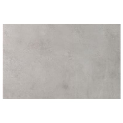 A KALLVIKEN grey concrete-effect cabinet door. It is rectangular and made from high-pressure melamine laminate with a slightly textured finish.