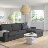 KIVIK 3-seat sofa with chaise longue, Tallmyra medium grey