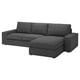 KIVIK 3-seat sofa with chaise longue, Tallmyra medium grey