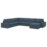 KIVIK Corner sofa, 6-seat w chaise longue, Gunnared blue