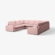 KIVIK U-shaped sofa, 6 seat, Gunnared light brown-pink