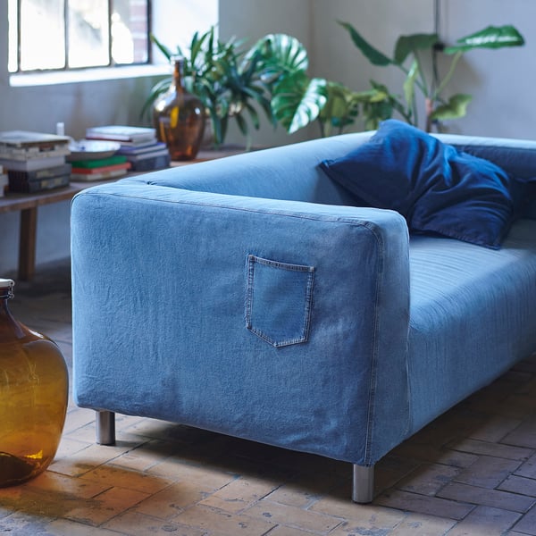 KLIPPAN Cover for 2-seat sofa, light blue