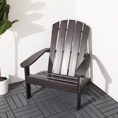 KLÖVEN Deck chair, outdoor, dark brown