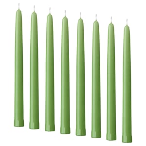 KLOKHET Unscented candle, green, 25 cm
