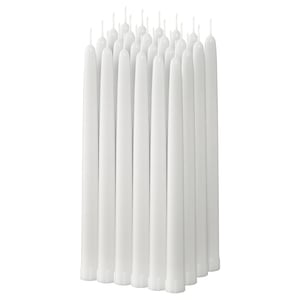 KLOKHET Unscented candle, white, 25 cm