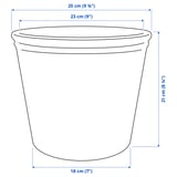 KÖRSBÄRSBJÖRK Plant pot, light grey-beige, 19 cm