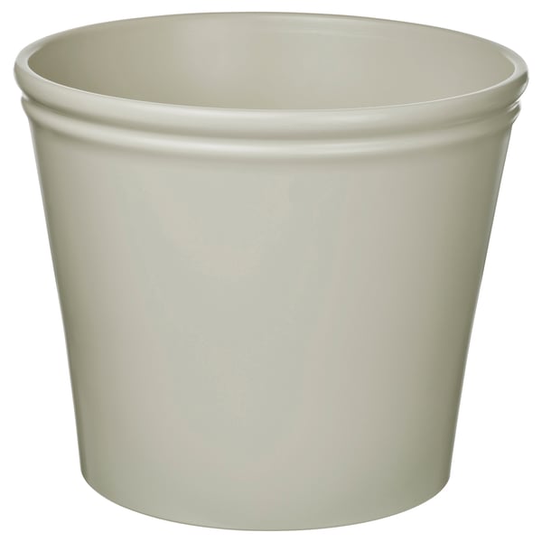 KÖRSBÄRSBJÖRK Plant pot, light grey-beige, 32 cm
