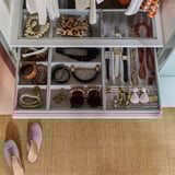 KOMPLEMENT Insert with 4 compartments, light grey, 25x53x5 cm