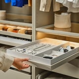 KOMPLEMENT Pull-out tray with insert, grey-beige/light grey, 50x58 cm