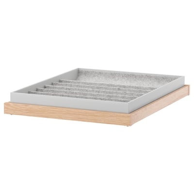 KOMPLEMENT Pull-out tray with insert, white stained oak effect, 50x58 cm