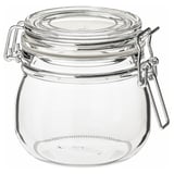 KORKEN Jar with lid, clear glass, 0.5 l