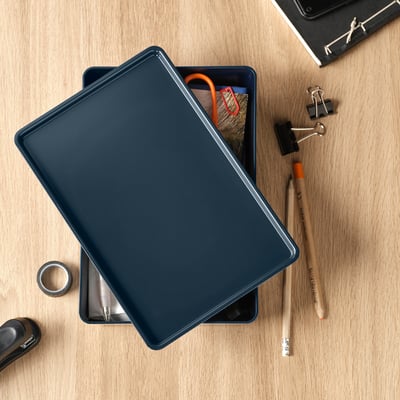 KUGGIS Lid, black-blue, 18x26 cm