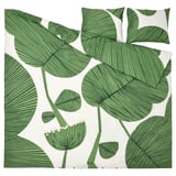KUNGSCISSUS Duvet cover and 2 pillowcases, white/green, 240x220/50x60 cm