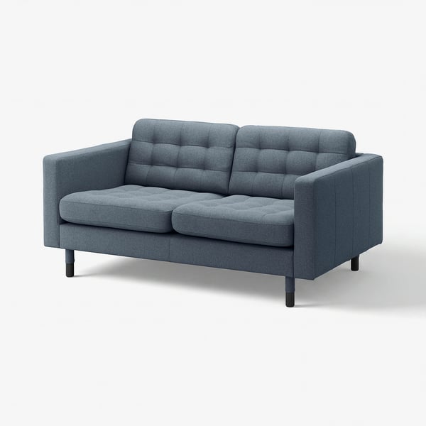 LANDSKRONA 2-seat sofa, Gunnared blue/wood/black