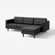 LANDSKRONA 3-seat sofa with chaise longue, Grann/Bomstad black/wood/black