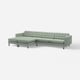 LANDSKRONA 5-seat sofa with chaise longues, Gunnared light green/wood/black
