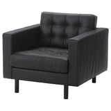 LANDSKRONA Armchair, Grann/Bomstad black/wood/black