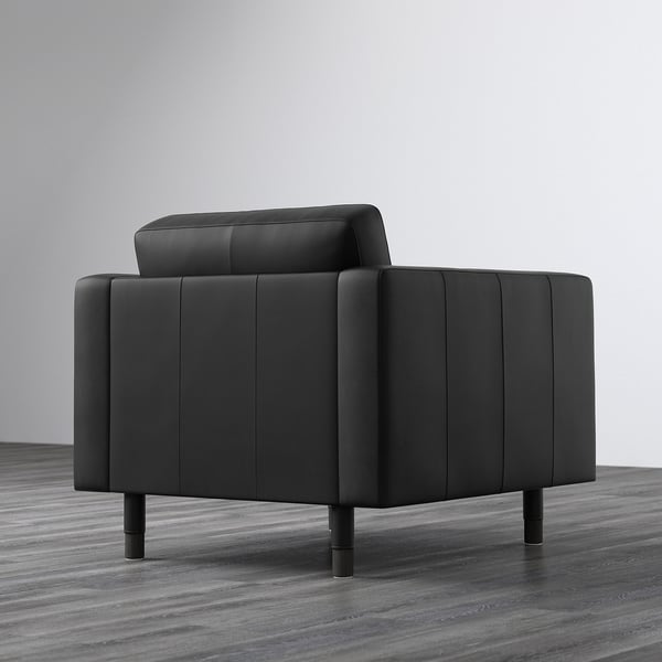 LANDSKRONA Armchair, Grann/Bomstad black/wood/black