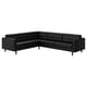 LANDSKRONA Corner sofa, 5-seat, Grann/Bomstad black/black/wood