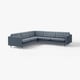 LANDSKRONA Corner sofa, 5-seat, Gunnared blue/metal