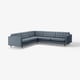 LANDSKRONA Corner sofa, 5-seat, Gunnared blue/wood