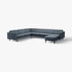 LANDSKRONA Corner sofa, 6-seat w chaise longue, Gunnared blue/wood/black