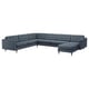LANDSKRONA Corner sofa, 6-seat, with chaise longue/Gunnared blue/wood