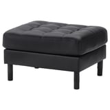 LANDSKRONA Footstool, Grann/Bomstad black/wood/black