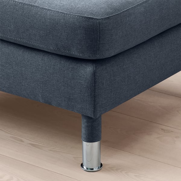 LANDSKRONA Footstool, Gunnared blue/metal