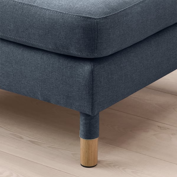 LANDSKRONA Footstool, Gunnared blue/wood