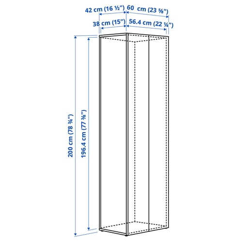 Illustration with measurements for the product: LASTARE.