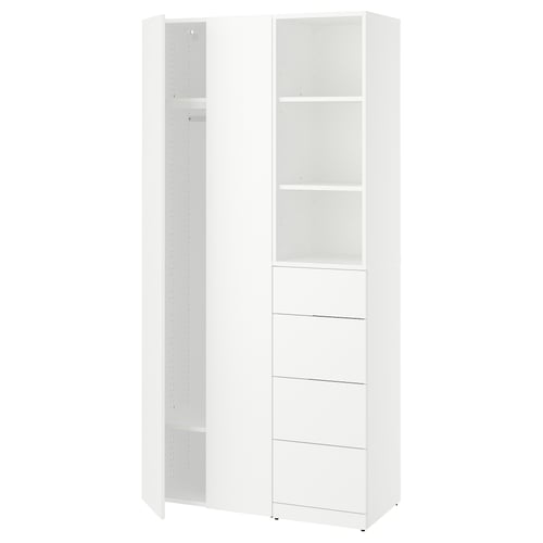 LASTARE Wardrobe combination, white, 100x42x201 cm