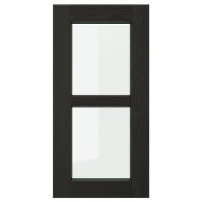 LERHYTTAN Glass door, black stained, 30x60 cm