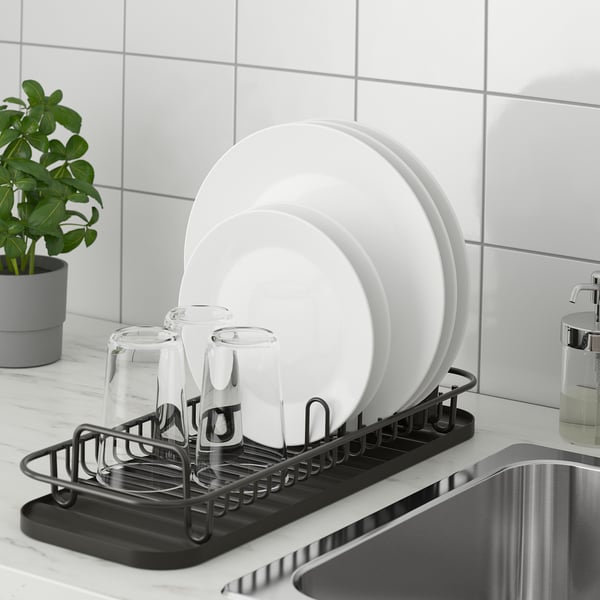 LILLHAVET Multifunctional dish rack, anthracite