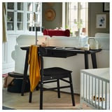 LISABO Desk, black, 118x45 cm