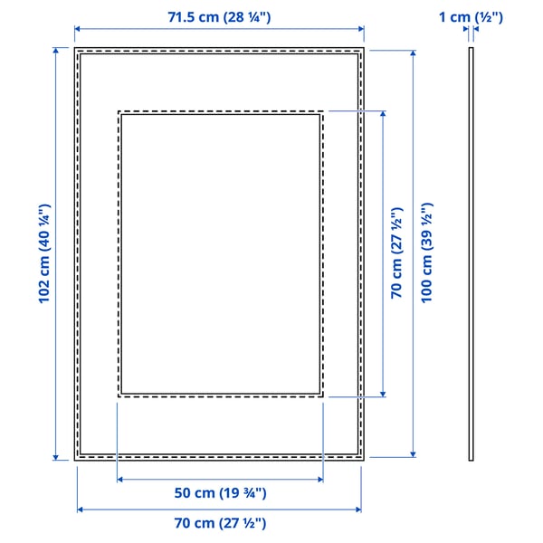 LOMVIKEN Frame, black, 70x100 cm