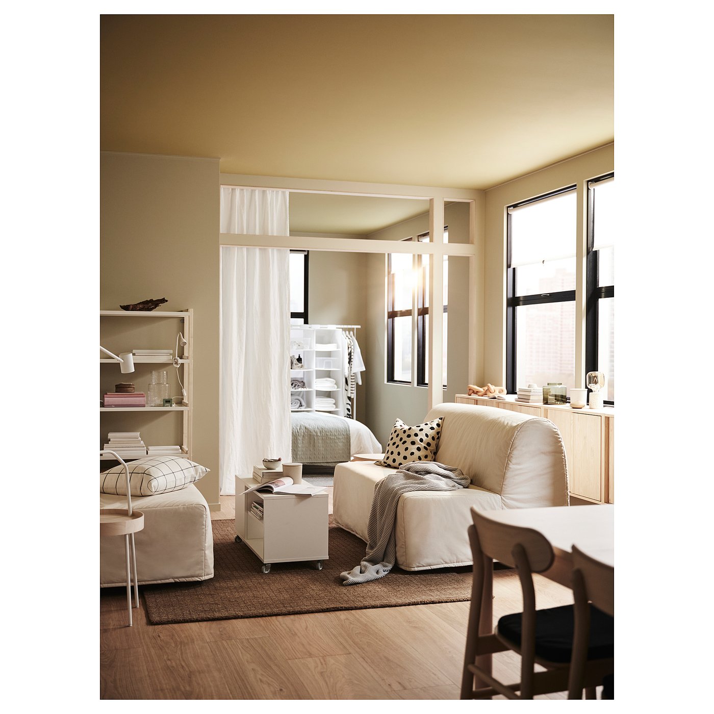 LYCKSELE MURBO 2-seat sofa-bed, Ransta natural - IKEA Norway