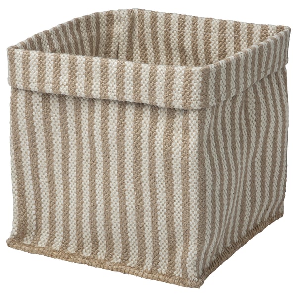 MÄVINN Basket, beige/jute handmade, 30x30x35 cm