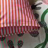 MÄVINN Cushion cover, off-white black/floral pattern, 40x58 cm