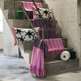 MÄVINN Cushion cover, off-white black/floral pattern, 40x58 cm