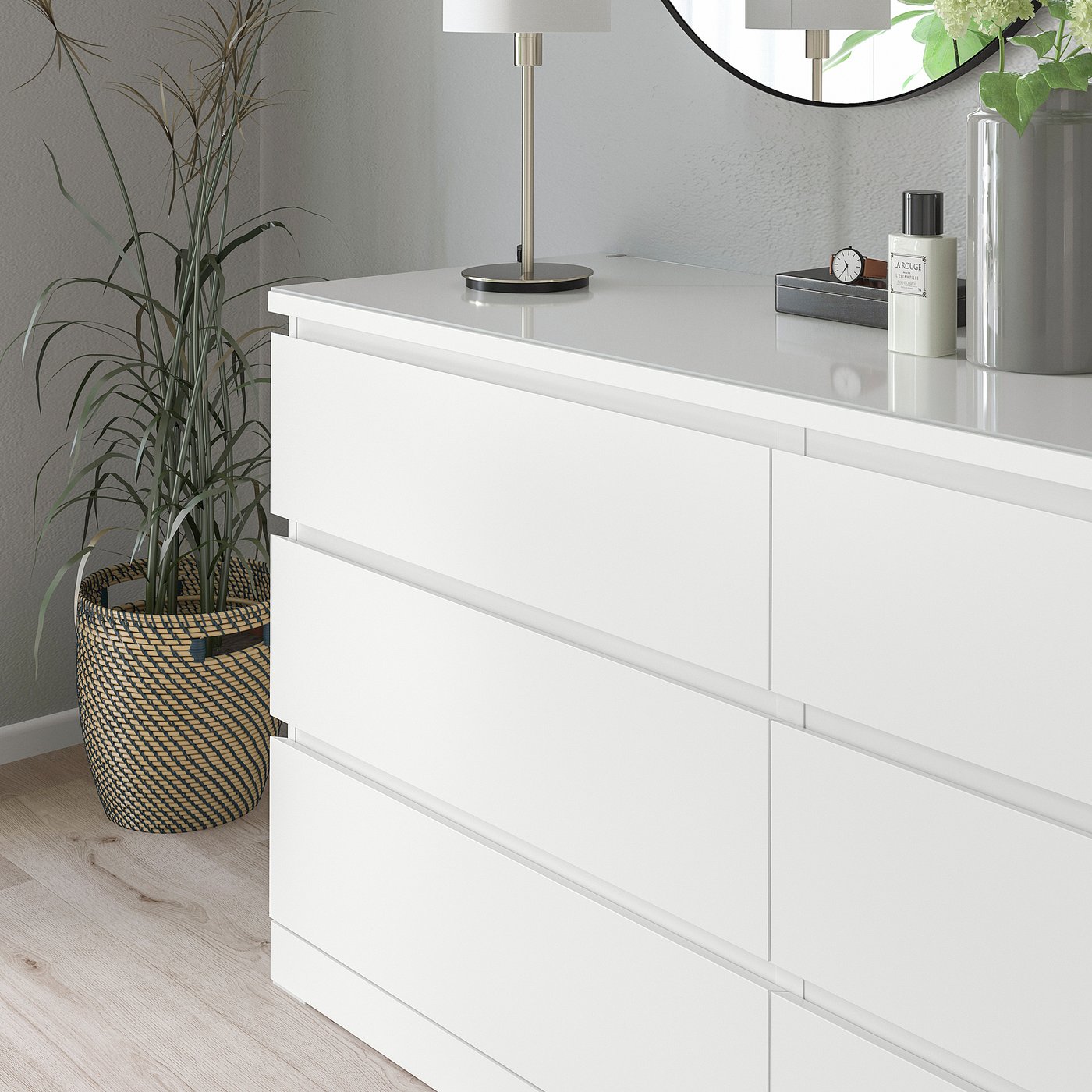 MALM glass top, white, 160x48 cm - IKEA Norway