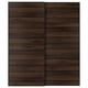 MEHAMN Pair of sliding doors, black/double sided dark brown oak effect, 200x236 cm