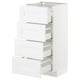 METOD Base cab 4 frnts/4 drawers, white/Axstad matt white, 40x37 cm