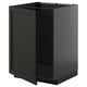 METOD Base cabinet for sink, black-grey/Lerhyttan black stained, 60x60 cm