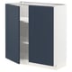 METOD Base cabinet with shelves/2 doors, white Axstad/matt blue, 80x37 cm