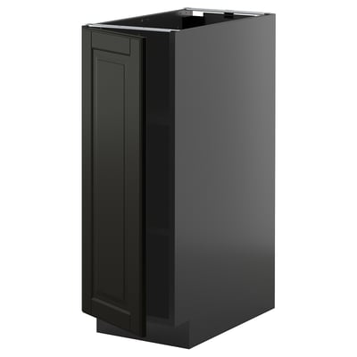 METOD Base cabinet with shelves, black-grey/Bodbyn black, 30x60 cm