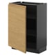 METOD Base cabinet with shelves, black-grey/Voxtorp oak effect, 60x37 cm